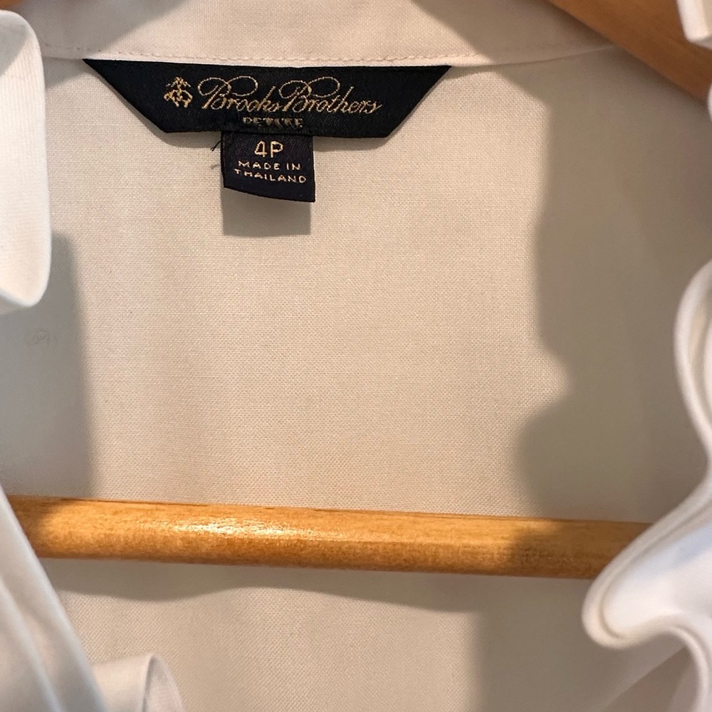 Brooks Brothers Cream Ruffled Blouse - Picture 4 of 4